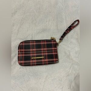 Plaid Wristlet Clutch red & black Steve Madden
